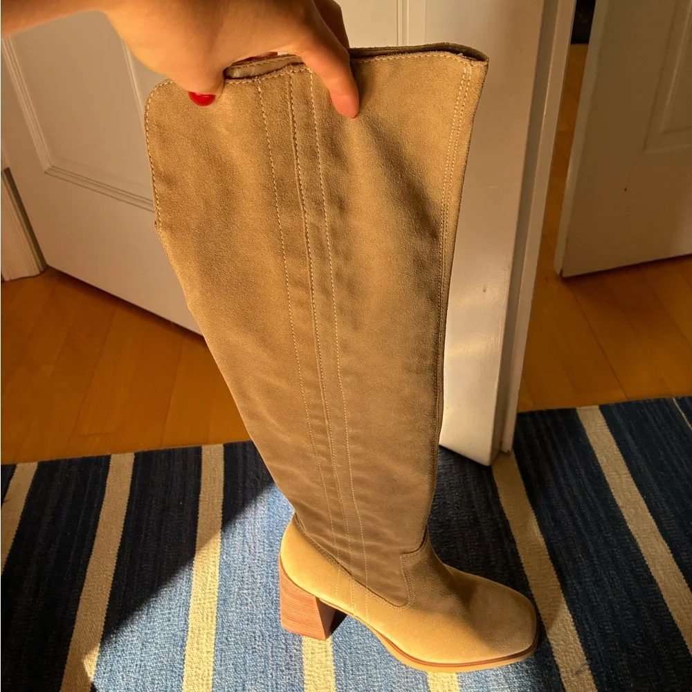 NWT Vince Camuto Eyana Beige Tan Suede Over-the-Knee Boots